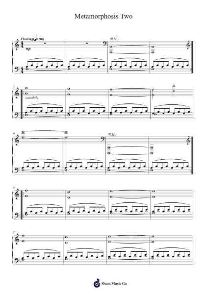 Metamorphosis Two Sheet Music by Philip Glass-Arr.Maugvia Browninglogg