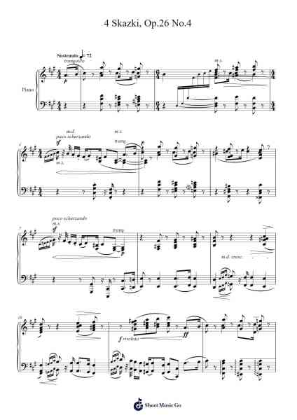 4 Skazki, Op. 26 No. 4 Sheet Music by Nikolai Medtner-Arr.Hawhe