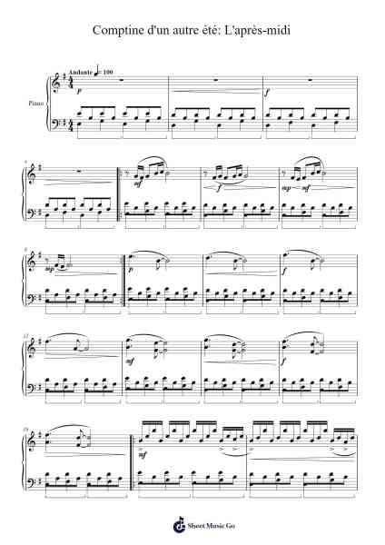 Comptine d'un autre été: L'après-midi Sheet Music by Yann Tiersen-Arr.Huttgie Bellcol