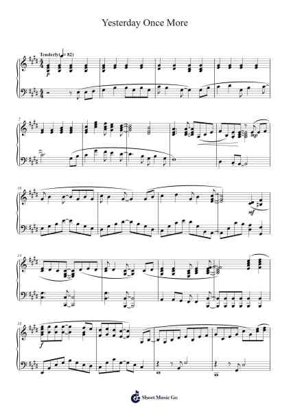 Yesterday Once More Sheet Music by Carpenters-Arr.Hornblack