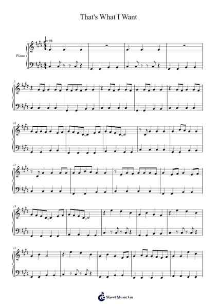 That's What I Want Sheet Music by undefined-Arr.Joypoe Willze
