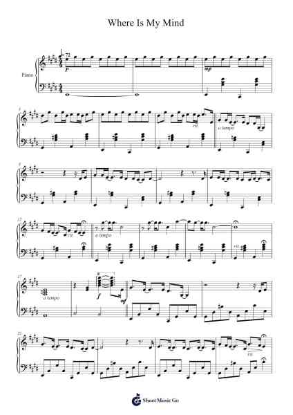 Where is My Mind Sheet Music by Maxence Cyrin-Arr.Selo Lysel