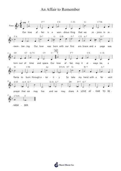An Affair to Remember Sheet Music by Harry Warren-Arr.Leomos