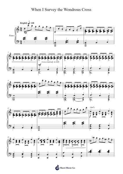 When I Survey The Wondrous Cross Sheet Music by Lowell Mason-Arr.Lynzoe Haybob