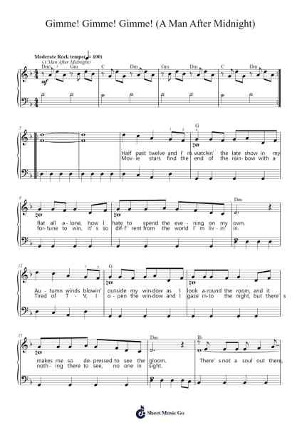Gimme! Gimme! Gimme! (A Man After Midnight) Sheet Music by ABBA-Arr.Thodorece