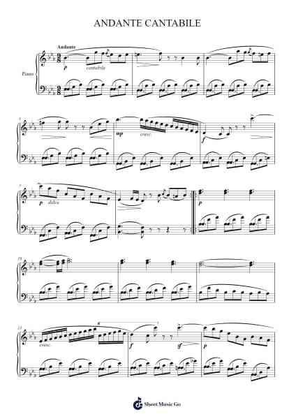 Andante Cantabile Sheet Music by Carl Czerny-Arr.Ligreen