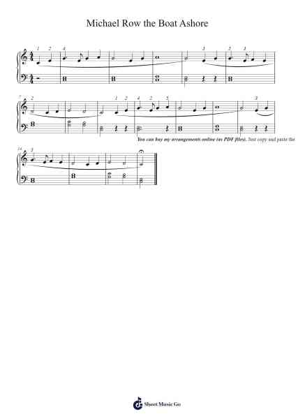 Michael Row the Boat Ashore Sheet Music by Easy Piano-Arr.Ldad Jeanvan