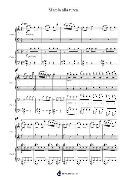 Turkish March, Op. 113 Sheet Music by Ludwig van Beethoven-Arr.Caelance