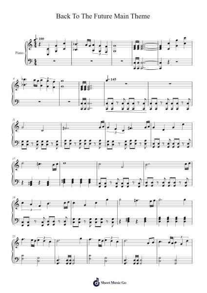 Back To The Future Main Theme 乐谱由 Alan Silvestri - 编曲 Yorktie Phisopp