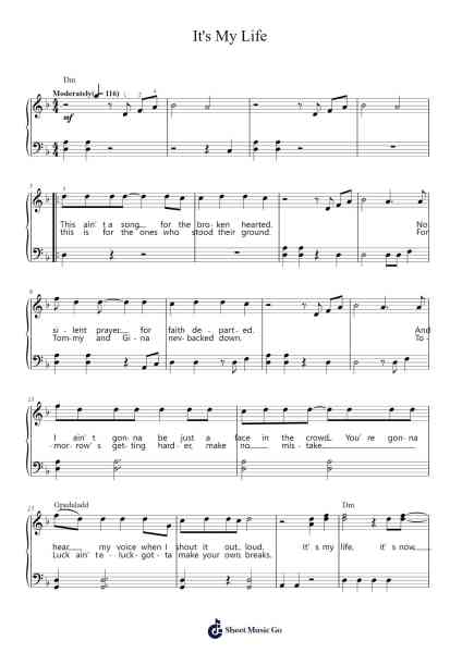 It's My Life Sheet Music by Bon Jovi-Arr.Thadean Chilridge