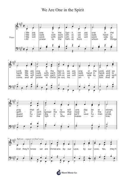 We Are One in the Spirit Sheet Music by undefined-Arr.Dobing
