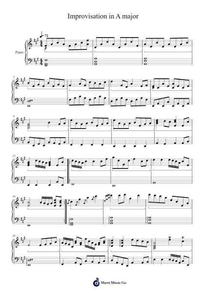 Improvisation in A major Sheet Music by Agve-Arr.Xedred