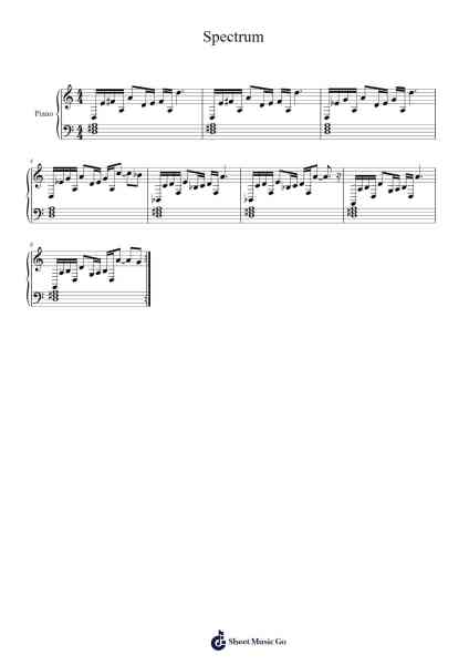 Spectrum Sheet Music by ZEED/RIOT-Arr.Sampridge Yvettejill