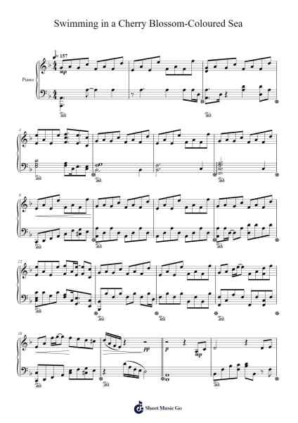 Swimming in a Cherry Blossom-Coloured Sea Sheet Music by Jun'ya Outa-Arr.Polriah