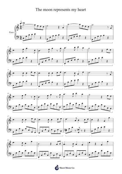 The moon represents my heart Sheet Music by Teresa Teng-Arr.Canliet Joelck