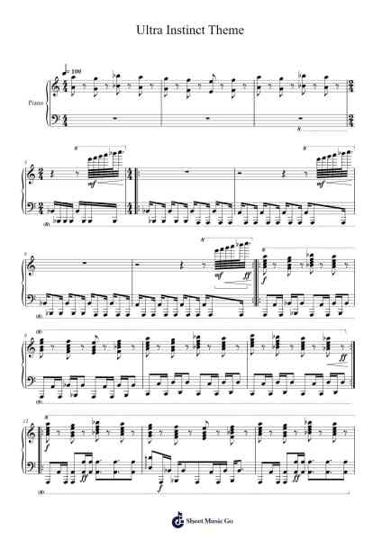 Dragon Ball Super (Ultra Instinct Theme) Sheet Music by undefined-Arr.Kelins Woothe