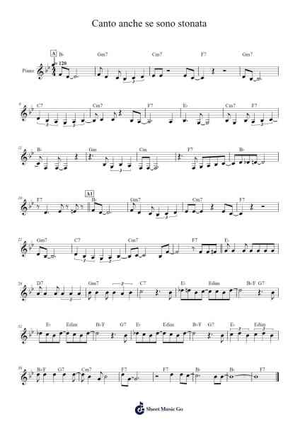 Canto anche se sono stonata Sheet Music by Lelio Luttazzi-Arr.Blyxine Cojane