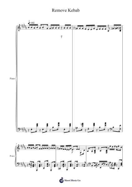 Remove Kebab Sheet Music by undefined-Arr.Deanlay Dulsnow