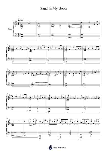 Sand In My Boots 乐谱由 Morgan Wallen - 编曲 Saxel