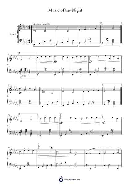 Music of the Night Sheet Music by Andrew Lloyd-Webber-Arr.Steyule Lanceac