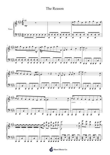 The Reason Sheet Music by Hoobastank-Arr.Manbeard Lylaine