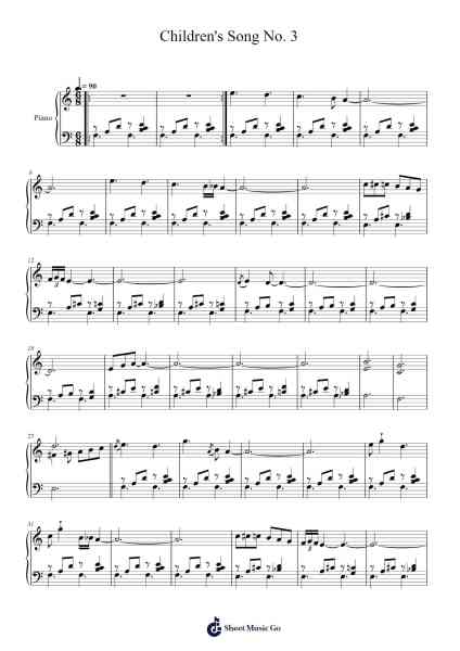 Children's Song No. 3 Sheet Music by Chick Corea-Arr.Beckfey Earlnice