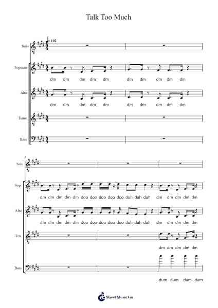Talk Too Much Sheet Music by Coin-Arr.Hoodlyle Joyyoung