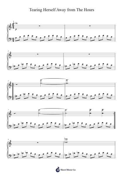 Tearing Herself Away (from 'The Hours') Sheet Music by Philip Glass-Arr.Vibard Brumens