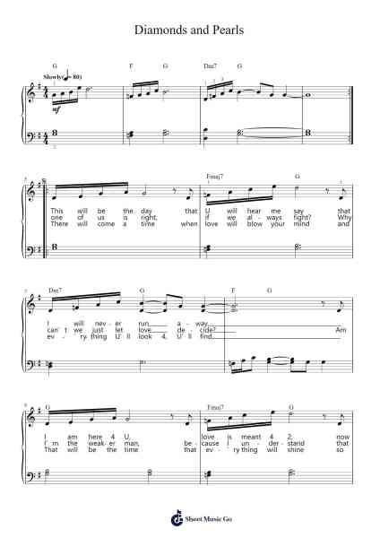 Diamonds and Pearls Sheet Music by Prince-Arr.Viten Sun