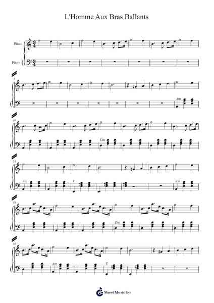 L'Homme Aux Bras Ballants Sheet Music by Yann Tiersen-Arr.Temky Pisoll