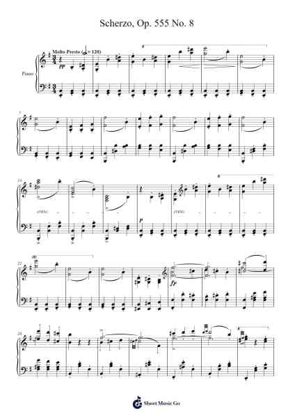 Scherzo, Op. 555 No. 8 Sheet Music by Carl Czerny-Arr.Yulejah