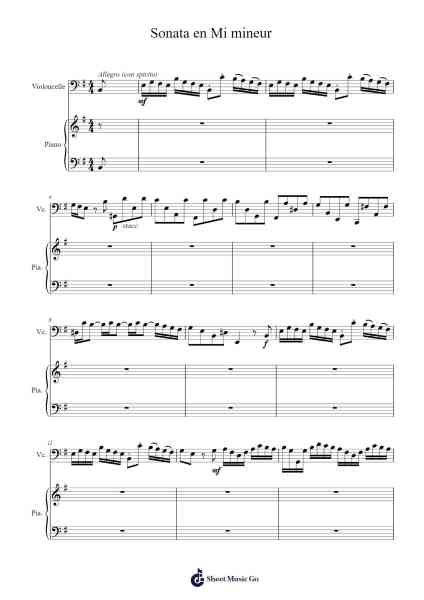 Sonata en Mi mineur Sheet Music by Antonio Vivaldi-Arr.Lilrald