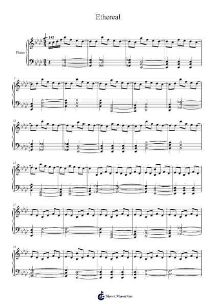 Ethereal Sheet Music by tmxy-Arr.Yedlis Nycol