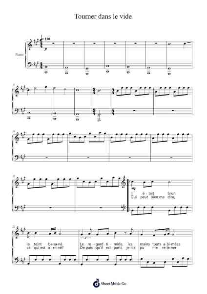 Tourner dans le vide Sheet Music by Indila-Arr.Maudky Clairebey