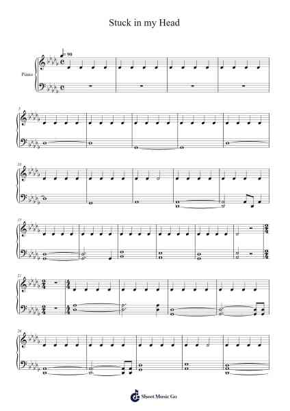 Stuck in my Head Sheet Music by Blü Eyes-Arr.Polwer Sharpger