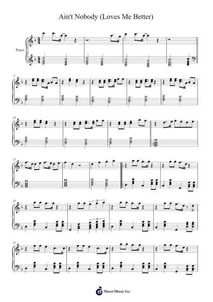 Ain't Nobody (Loves Me Better) Sheet Music by Marie Mitáčková-Arr.Dickbryce Biien