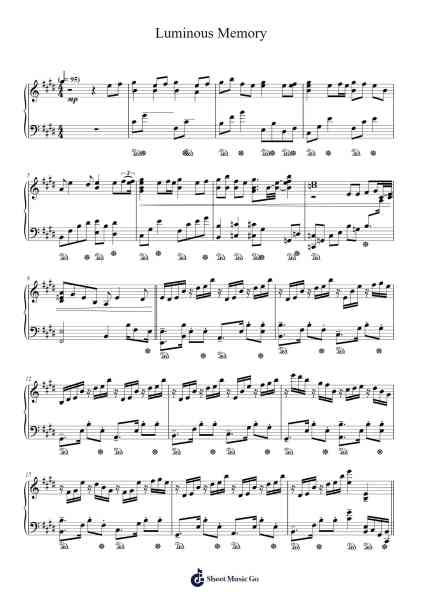 Luminous Memory Sheet Music by Mitsukiyo-Arr.Bulgy Boylebaird