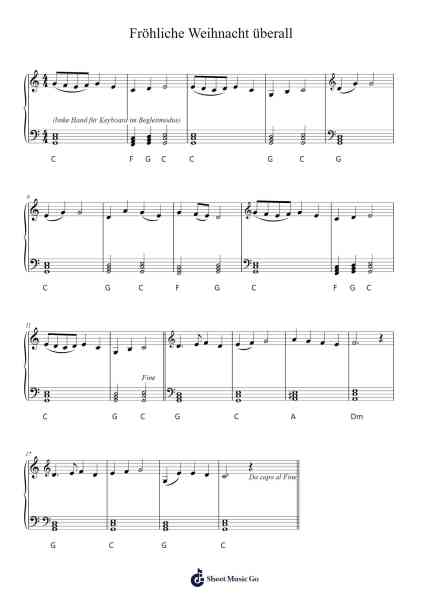Fröhliche Weihnacht überall Sheet Music by undefined-Arr.Orence