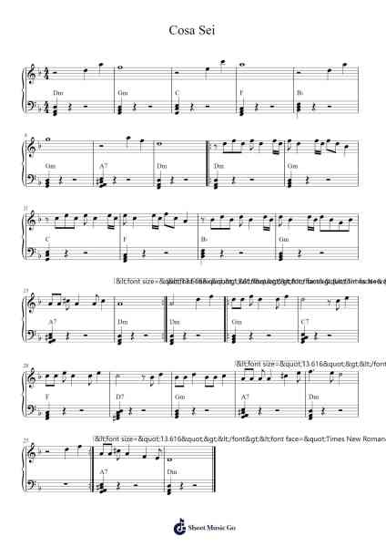 Cosa Sei Sheet Music by Ricchi e Poveri-Arr.Gemgene