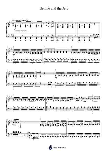 Bennie and the Jets Ноты для фортепиано от Elton John-Arr.Warmew