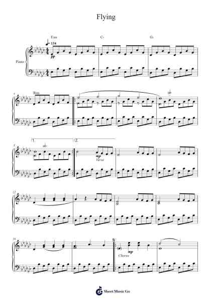 Flying Sheet Music by Tom Odell-Arr.Egpert