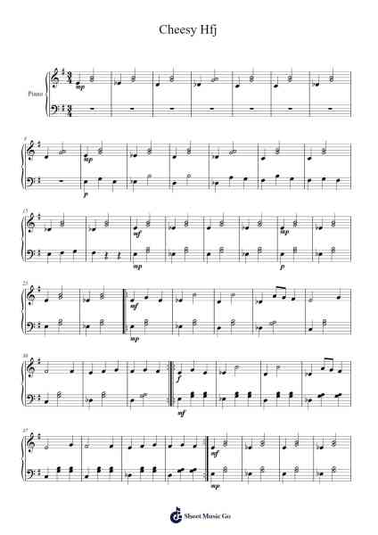 Cheesy Hfj Sheet Music by Cheesy Hfj-Arr.Popthus