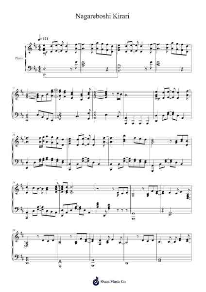 Nagareboshi Kirari Musica per pianoforte di Yuzu - Arr.Hughmand