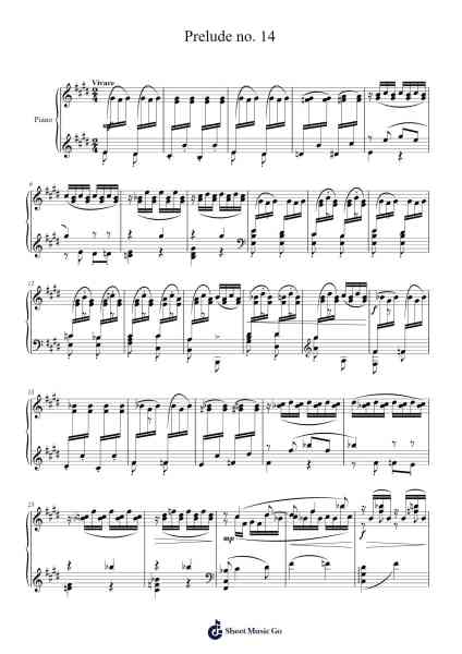 Prelude No. 14 Sheet Music by Watloise Fredgee-Arr.Tateearl Grantbroad