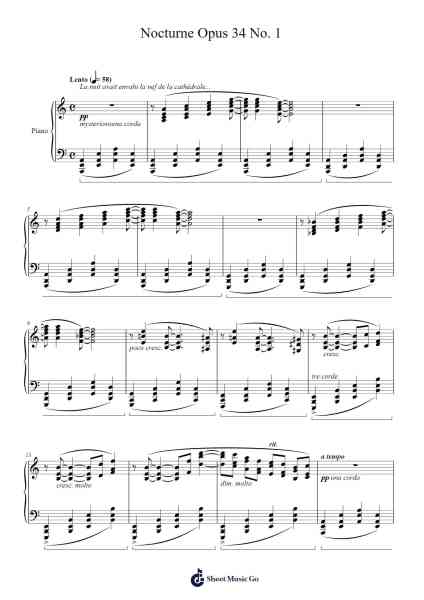 Nocturne, Op. 34 No. 1 Sheet Music by Louis Vierne-Arr.Bosther