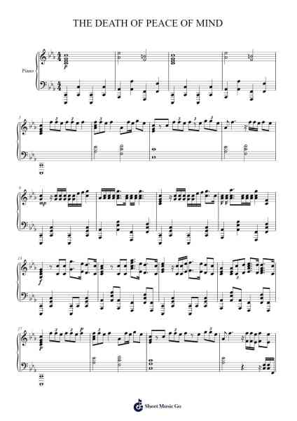 THE DEATH OF PEACE OF MIND Notenblatt von Bad Omens-Arr.Davehan