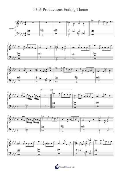 h3h3 Productions Ending Theme Sheet Music by EchoRobot-Arr.Derion