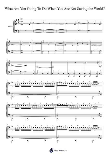 What Are You Going To Do When You Are Not Saving the World? Sheet Music by Hans Zimmer-Arr.Louann Bonpe
