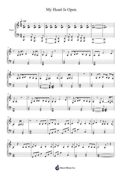 My Heart Is Open Sheet Music by Maroon 5-Arr.Saslaide Wattvic