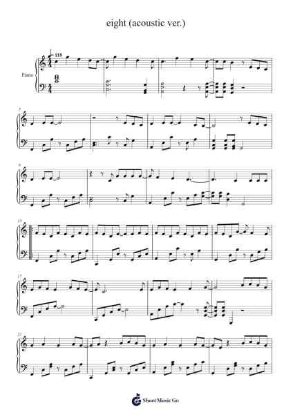 eight (acoustic ver.) Sheet Music by IU-Arr.Ruthmie